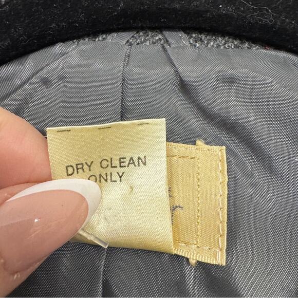 Vintage Taylor & Spenser Grey Wool Fitted Blazer Jacket Womens 9 Preppy Career - Picture 3 of 9